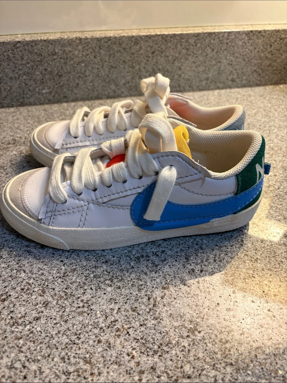 Women's Nike White Sneakers with multi color accents